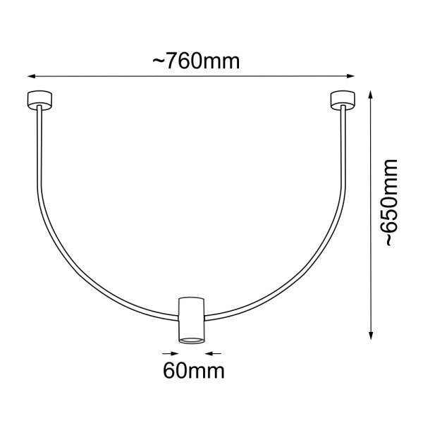 Lampa wisząca czarna NO. C 1xGU10x10W wym: 65x76x6 cm Shilo