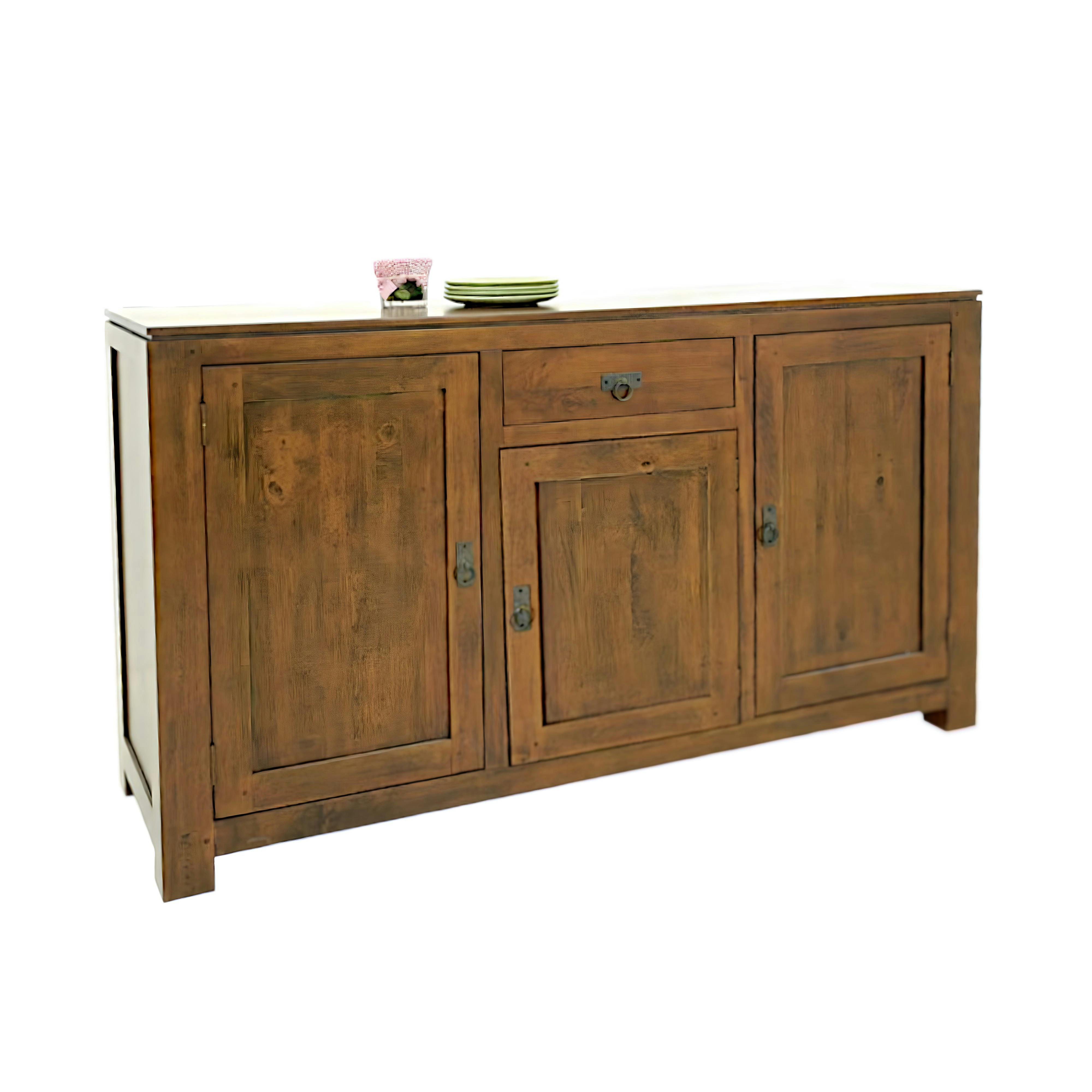 Buffet bois exotique hévéa 160cm HELENA