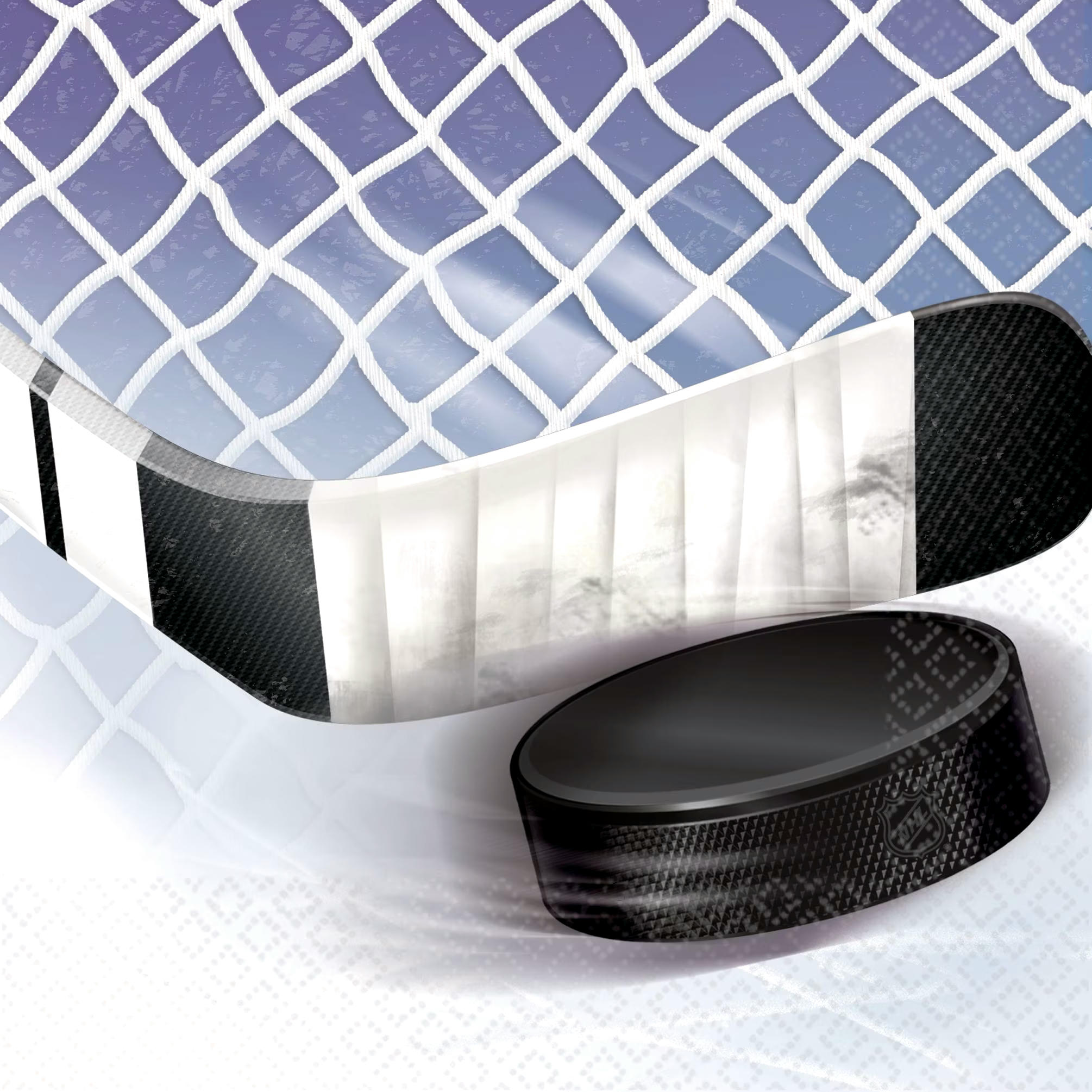 National Hockey League NHL Square Paper Disposable Beverage Napkins, Blue/White, 5-in, 16-pk, 2-ply, for Sports Party