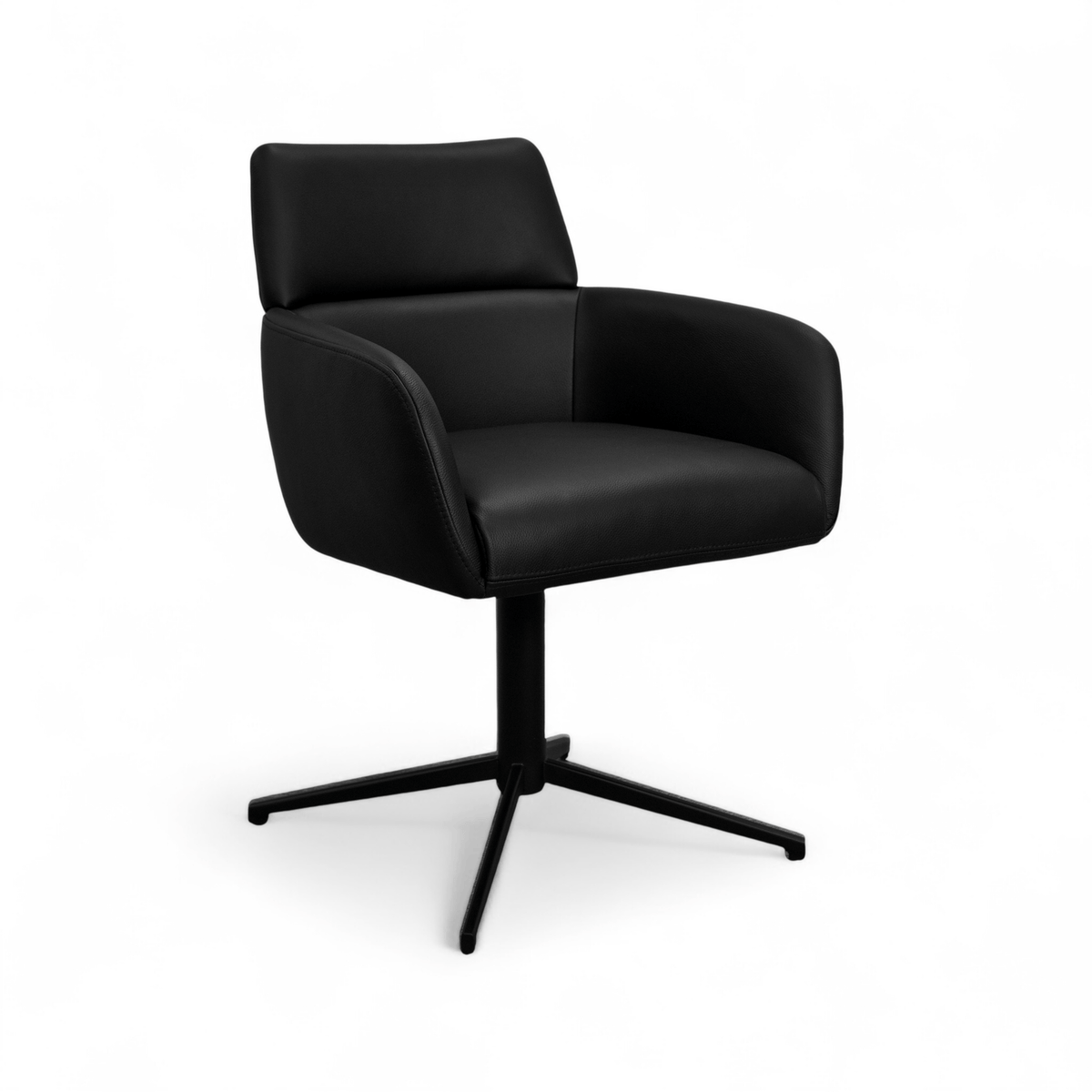 Furnhouse eetkamerstoelen armleuning Marco - Zwart - Leer