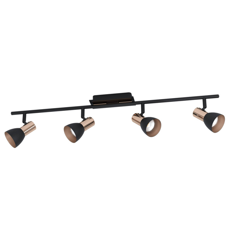 Spot LED Barnham noir et cuivre 4 x 3 W EGLO