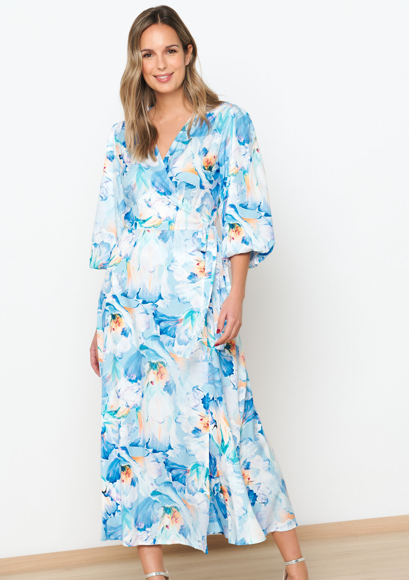 Wikkeljurk met bloemenprint