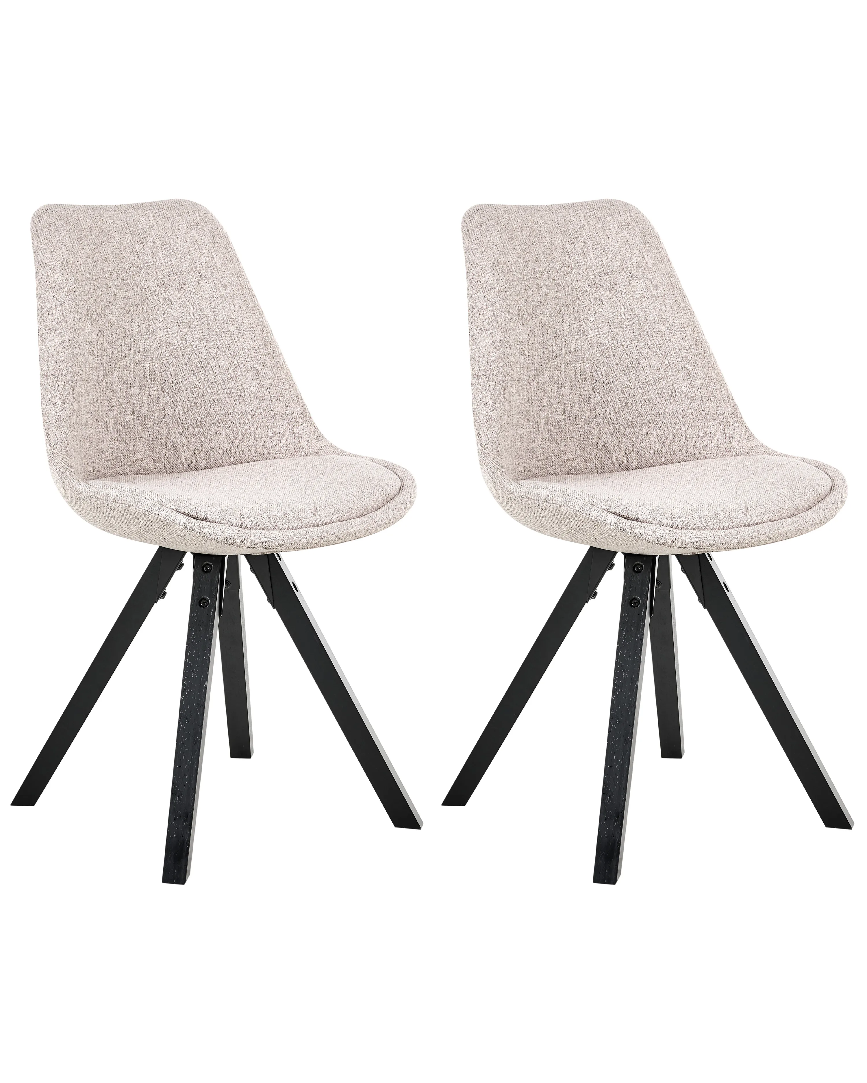 Set of 2 Dining Chairs HEDLEY Fabric Beige