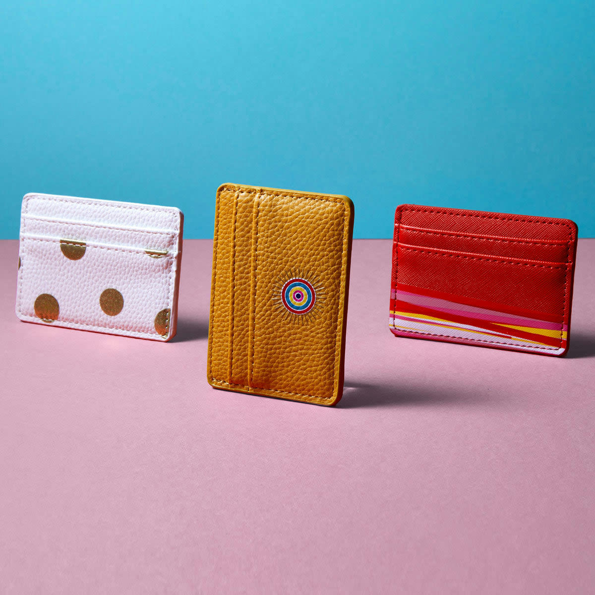 - Porte-cartes Pois Dorés - Blanc