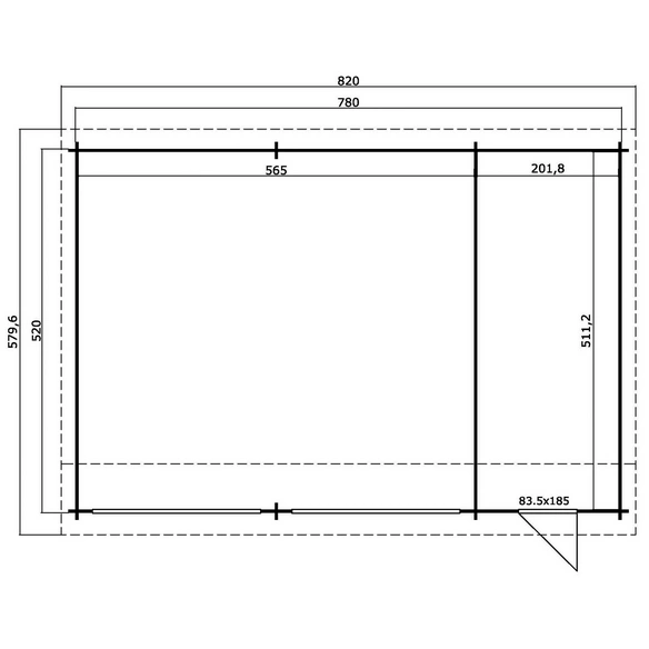 Blockgarage »Hawaii«, BxT: 820 x 579,6 cm (Außenmaß), Holz