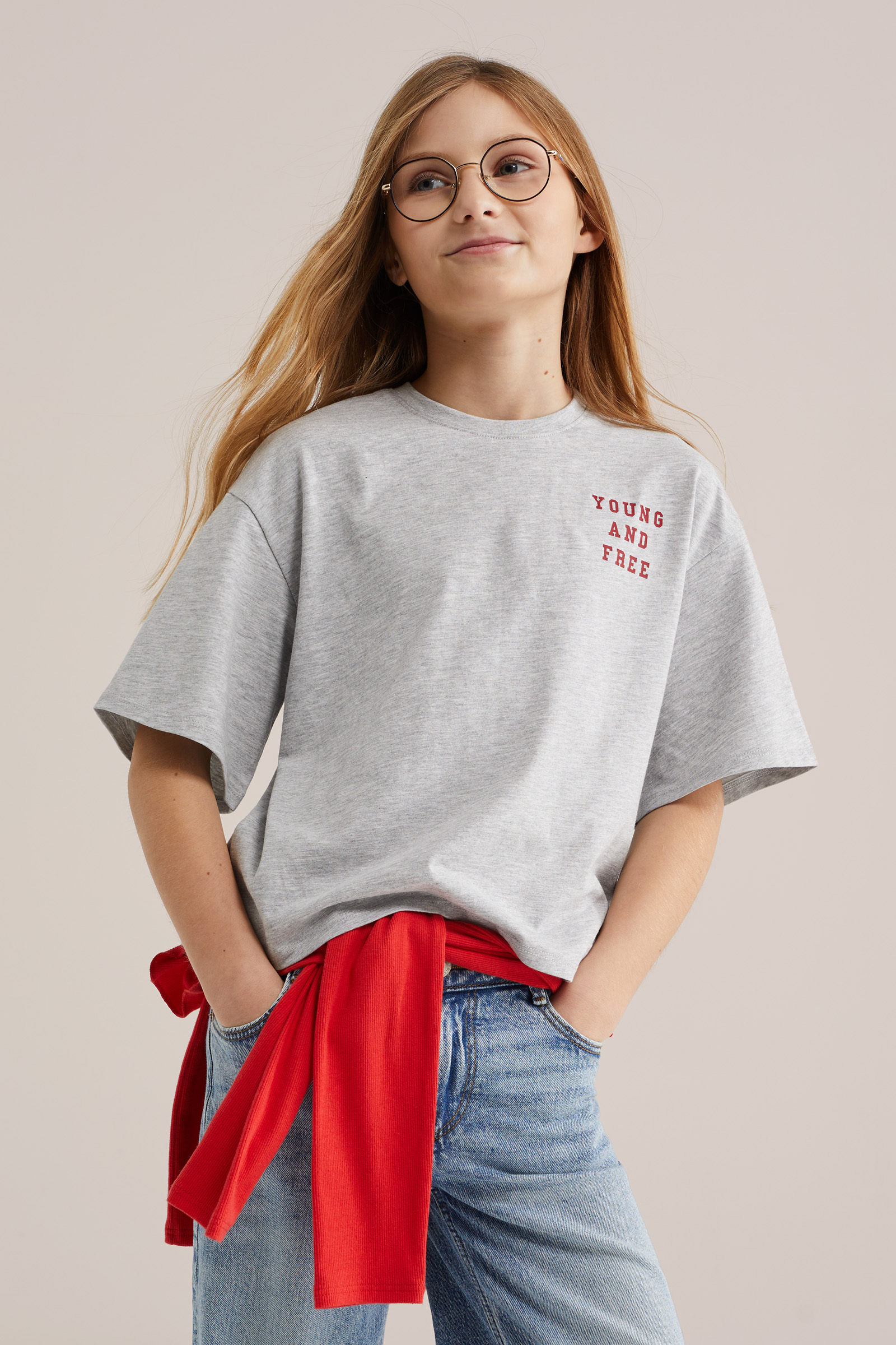 Meisjes oversized T-shirt met print