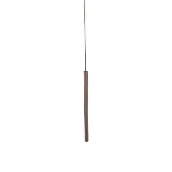 Lampa Wisząca Tk Lighting Ferro Brązowa Ryflowana Tuba Sopel Rurka 50Cm