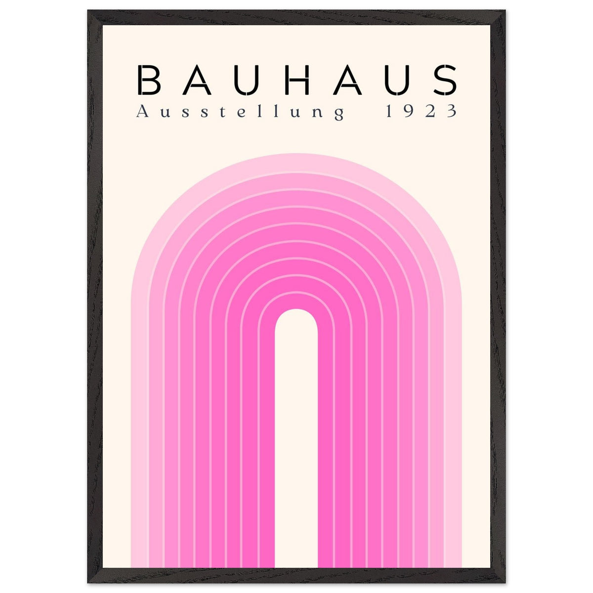 Artfulprints Poster met Lijst Bauhaus - Pink rainbow  - 50x70 cm - Roze
