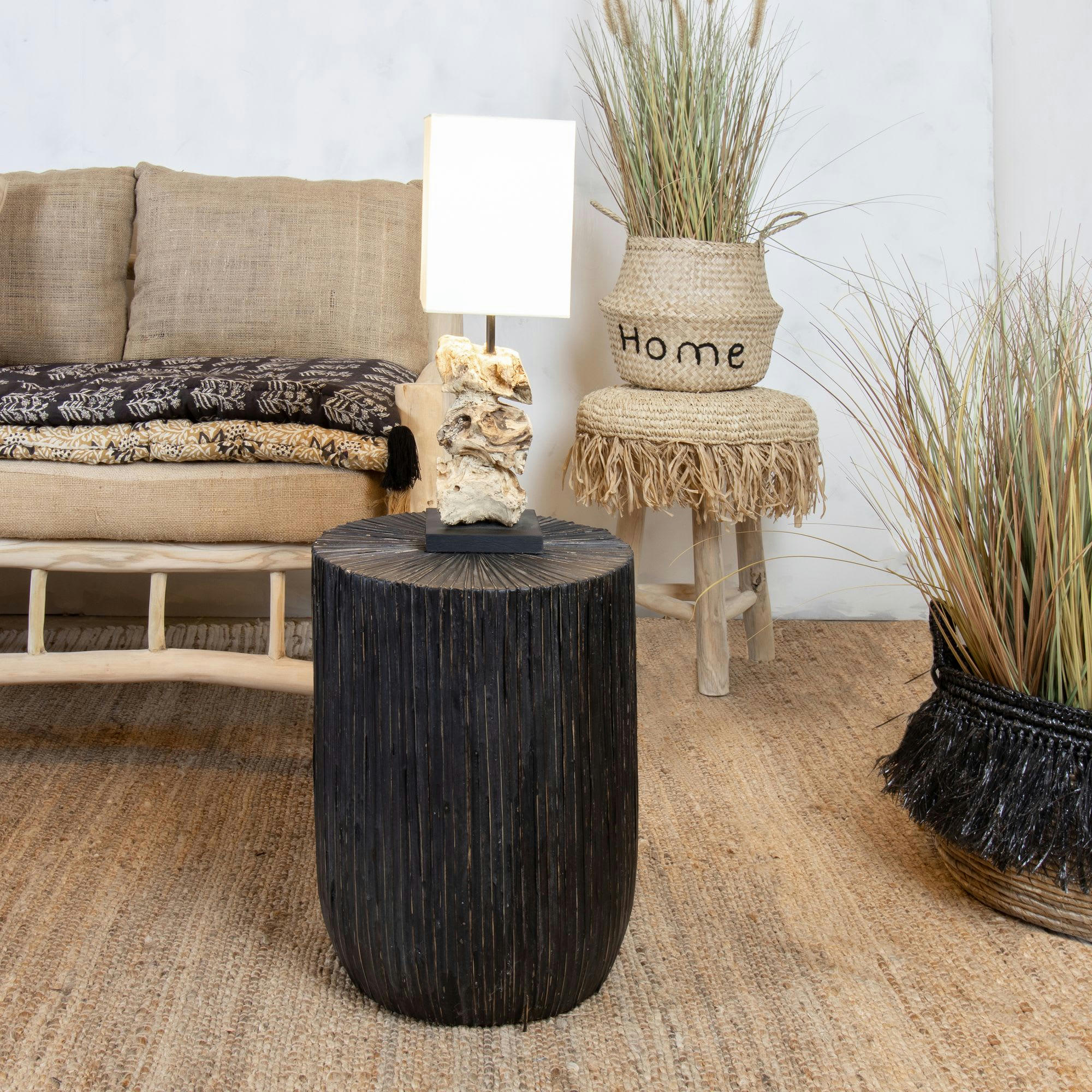 TUPAI - Meuble d'appoint en bois et feuilles de cocotier