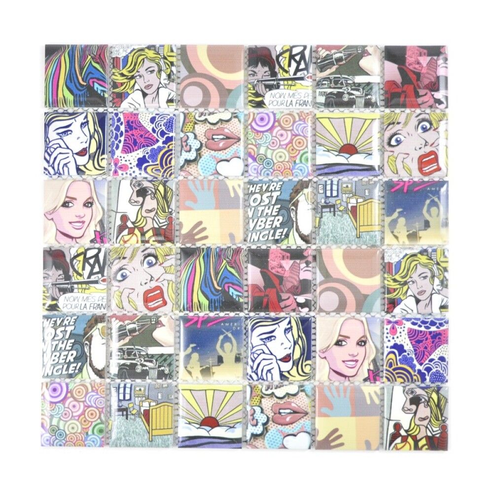 MOSAIKK KERAMIKK FIRKANT MIX POP 4,5X4,5 CM PRIS PER ARK