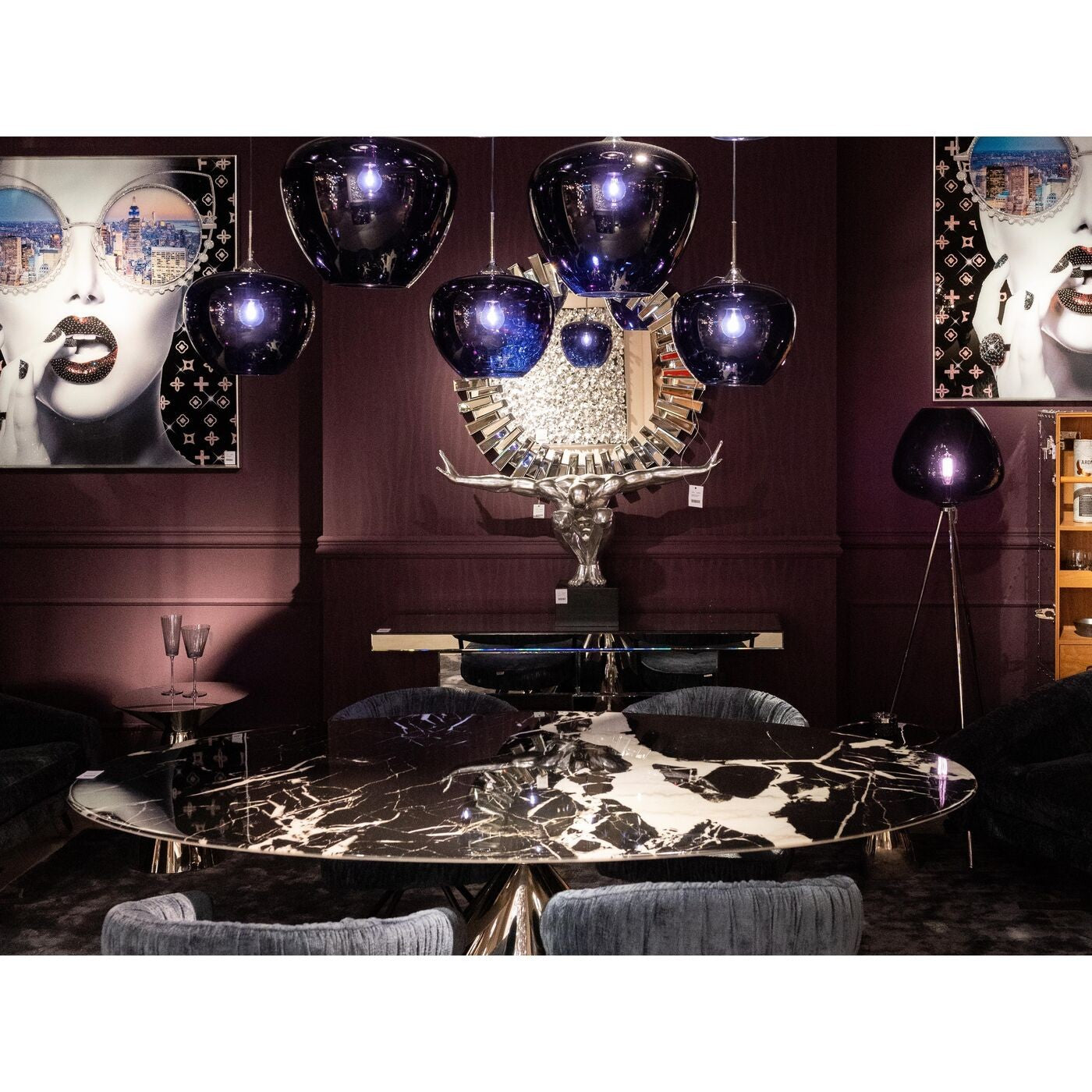 Vloerlamp Sphere 146cm blauw Kare Design