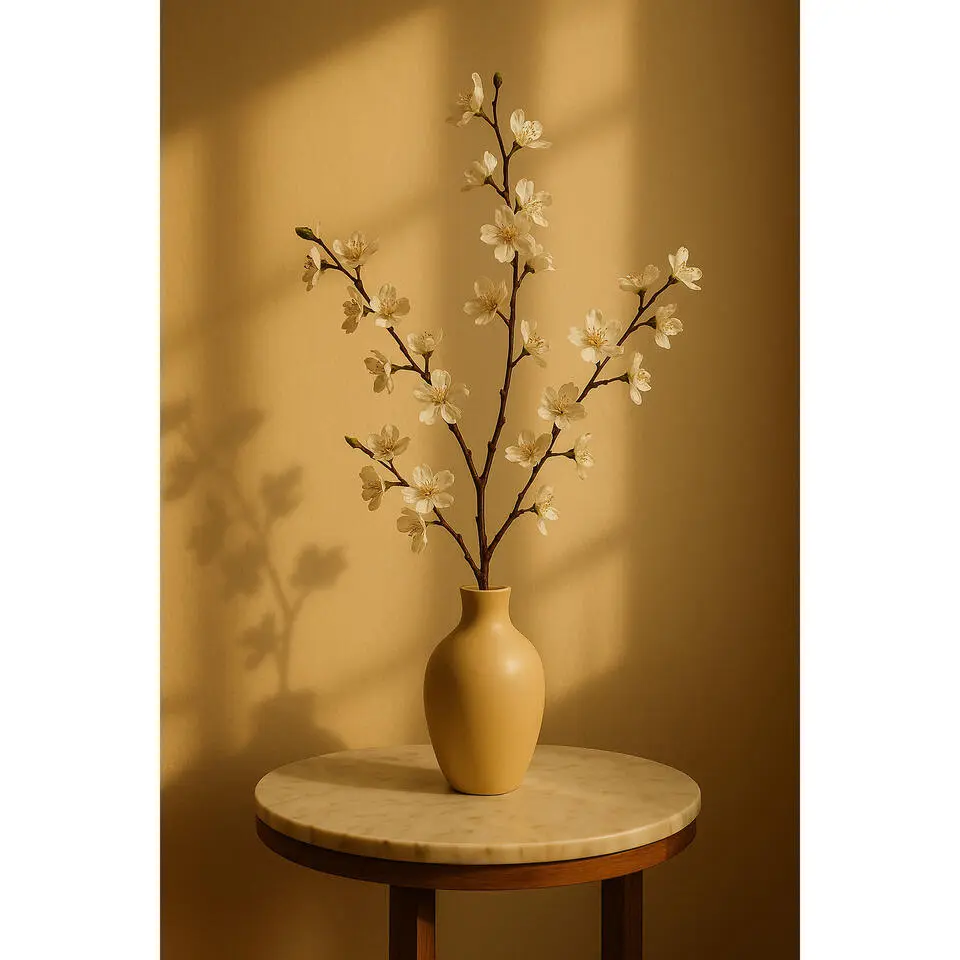 Kunstbloem-tak - wit - appelbloesem - 57 bloemetjes - 84 cm