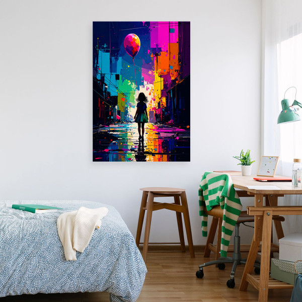 Obraz dla dzieci, Dziewczynka z Balonikiem Street Art 20x30