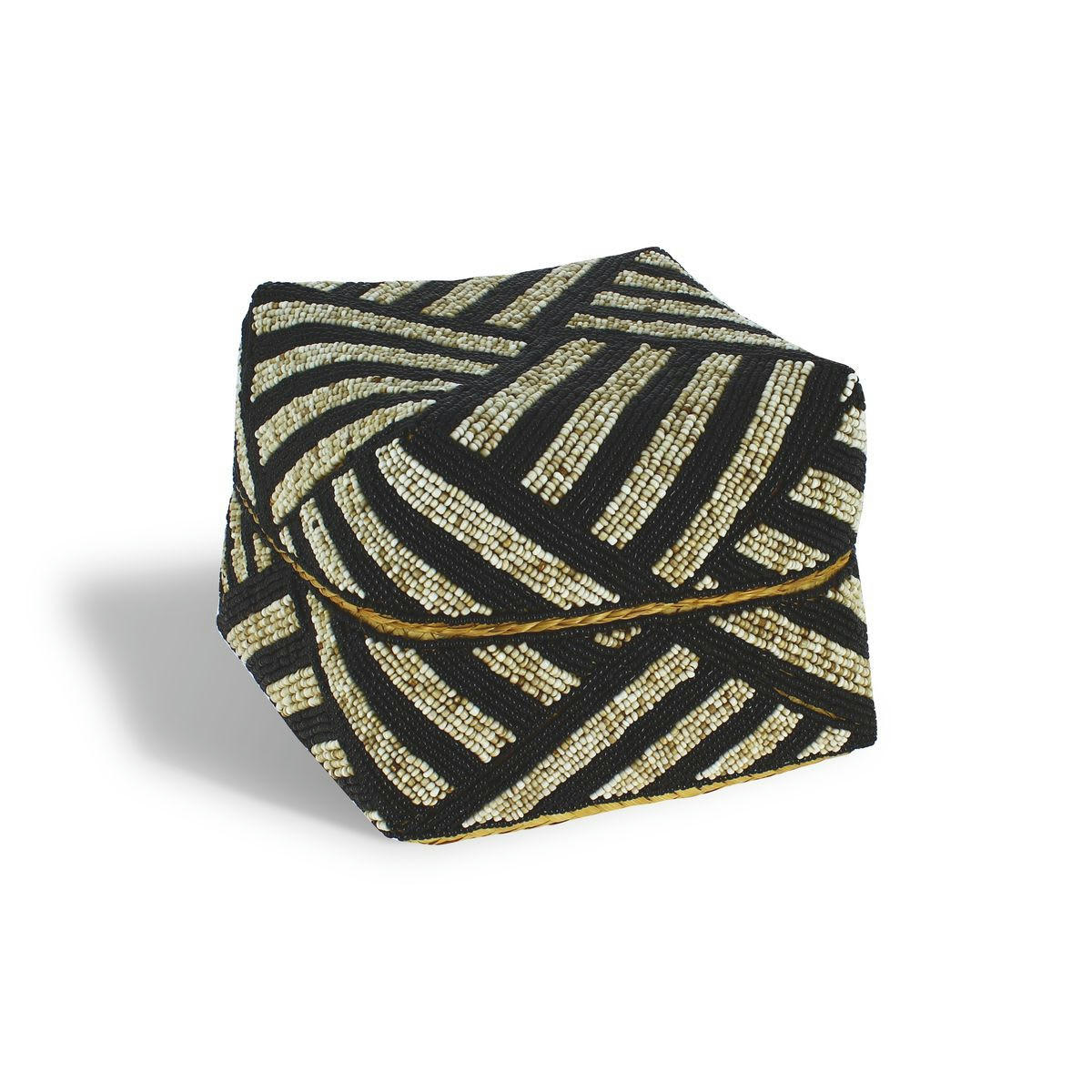 BAO - Boite en bambou ornée de perles Ø20cm