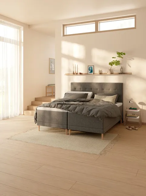 Elevationsseng 180x210cm DUNLOPILLO OSA grå-54 Fast