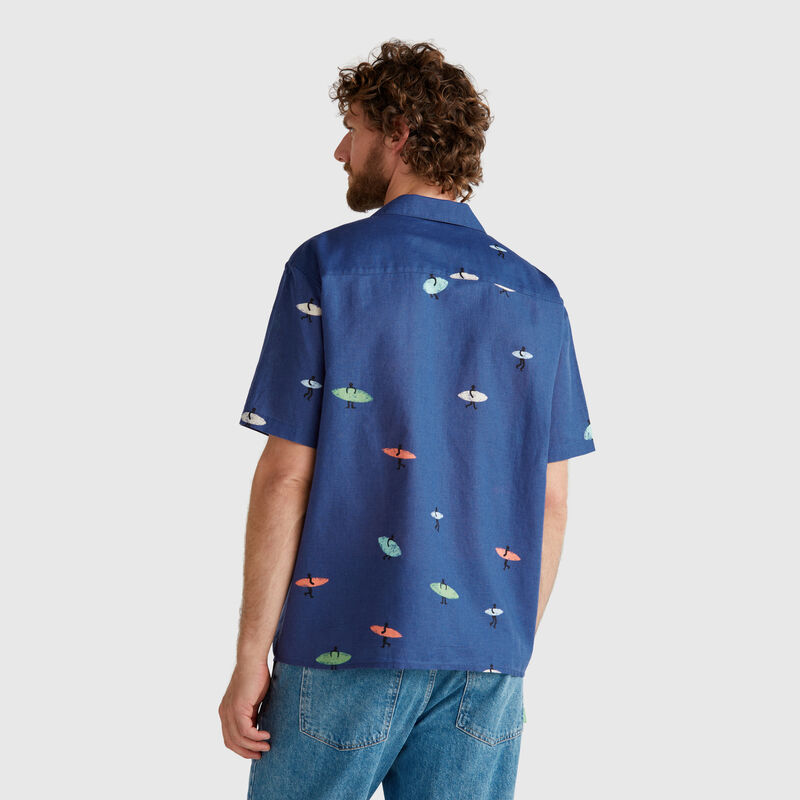 Shirt with surf print