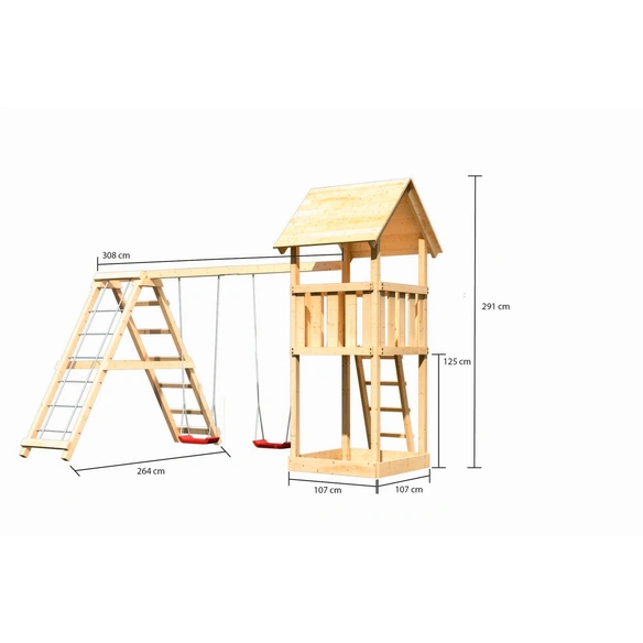 Kinderspielgerät, BxHxT: 107 x 291 x 107 cm, natur