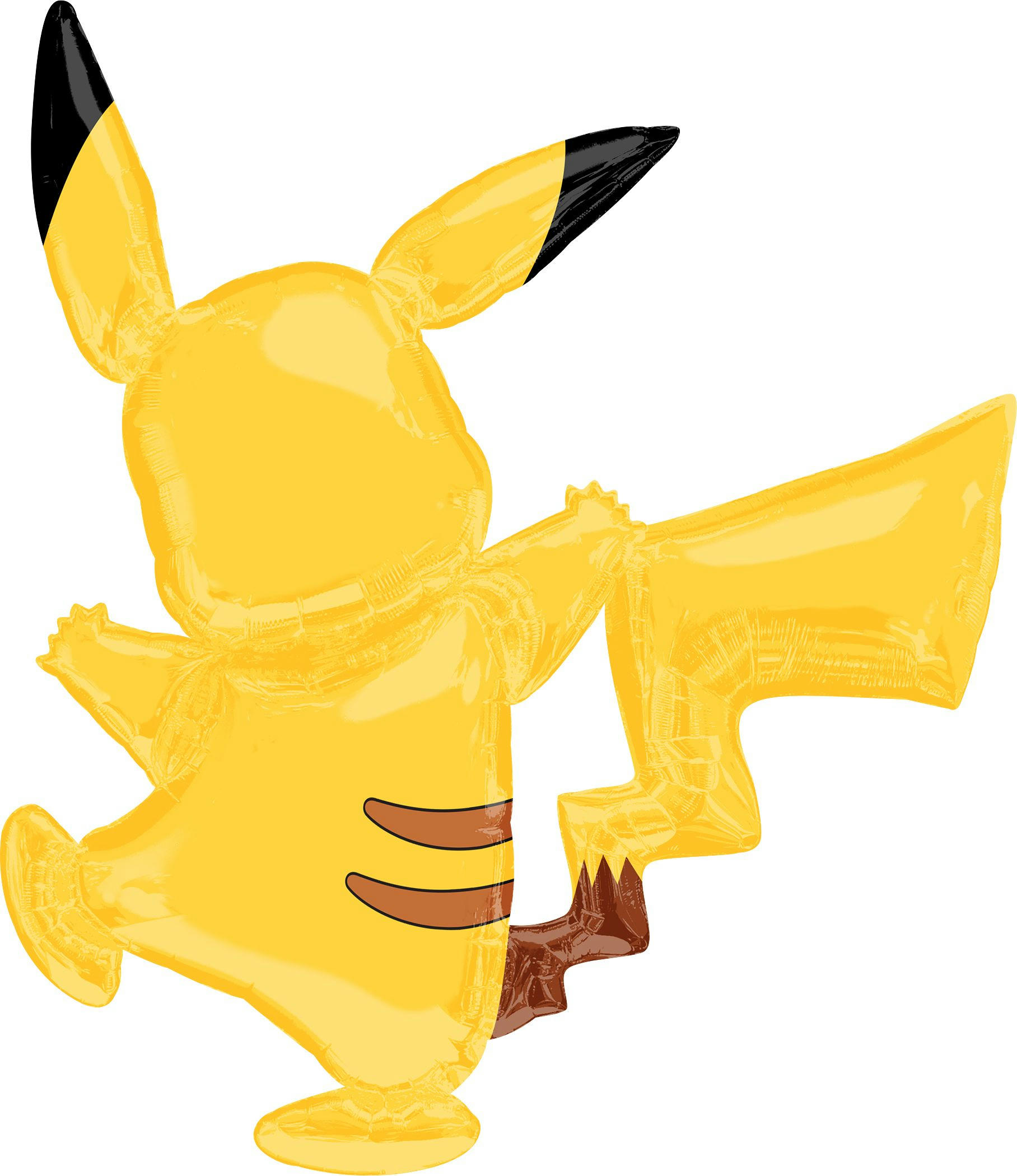 Nintendo Pokémon Pikachu Satin Giant Gliding Air-Walker Foil Balloon, Yellow, 55-in, Helium Inflation & Ribbon Included for Birthday Party