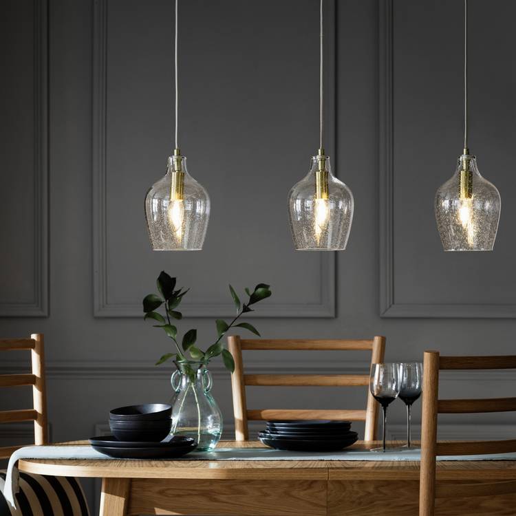 Habitat Abas Bubble Glass 3 Light Bar Light - Satin Nickel