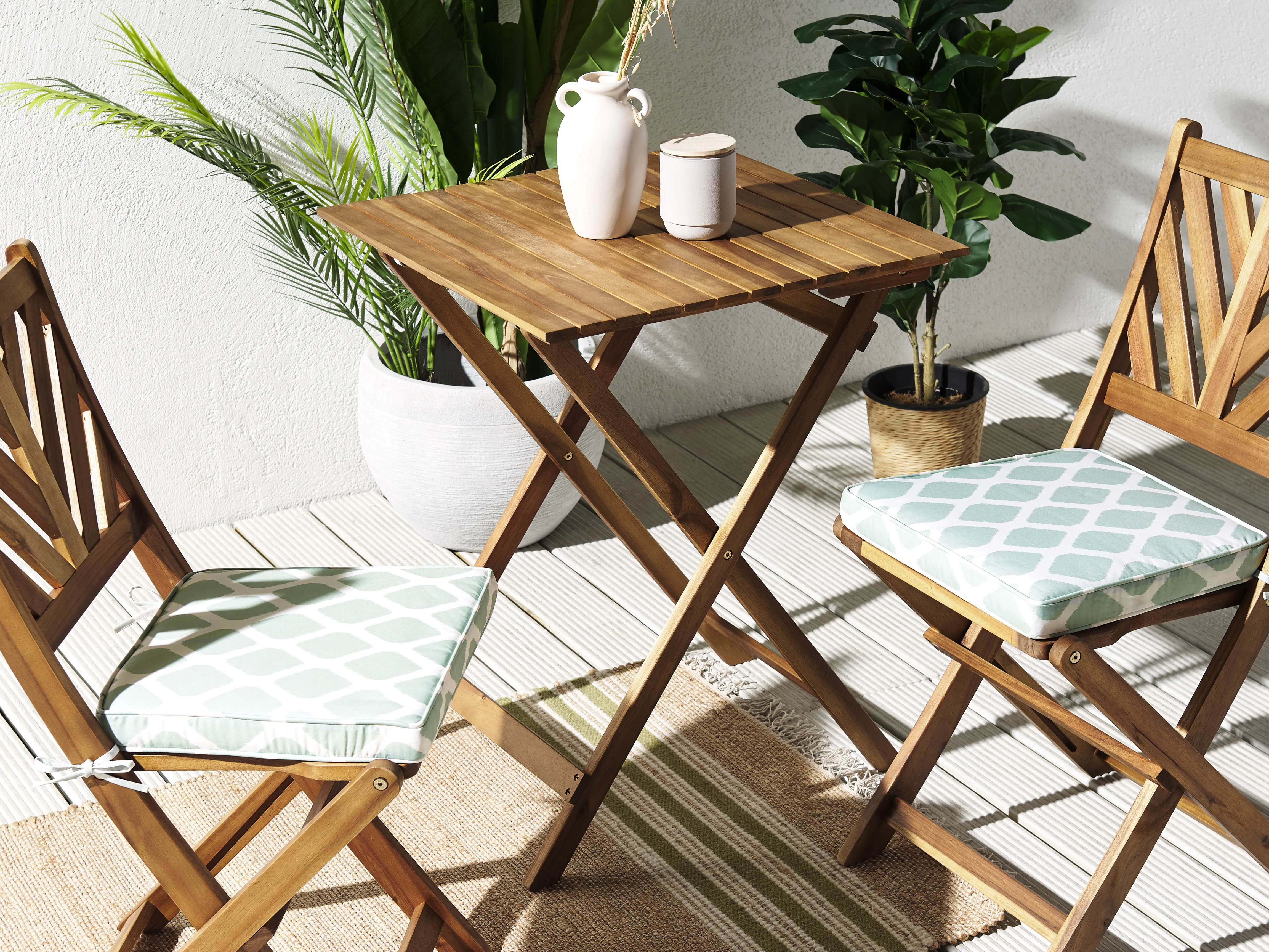 Set of 2 Garden Chair Cushions TERNI 37 x 34 cm Mint Green