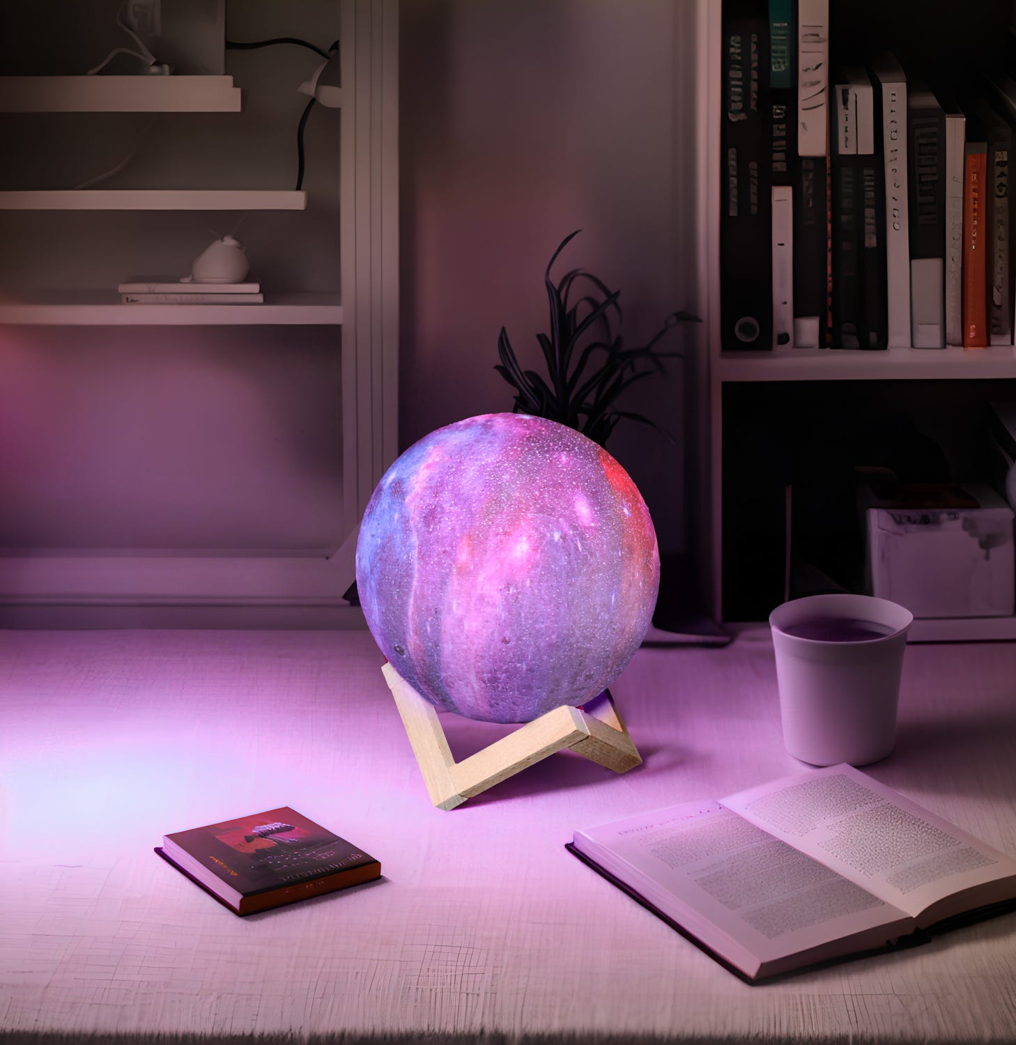 Lampada pianeta led 3D ricaricabile 15 cm