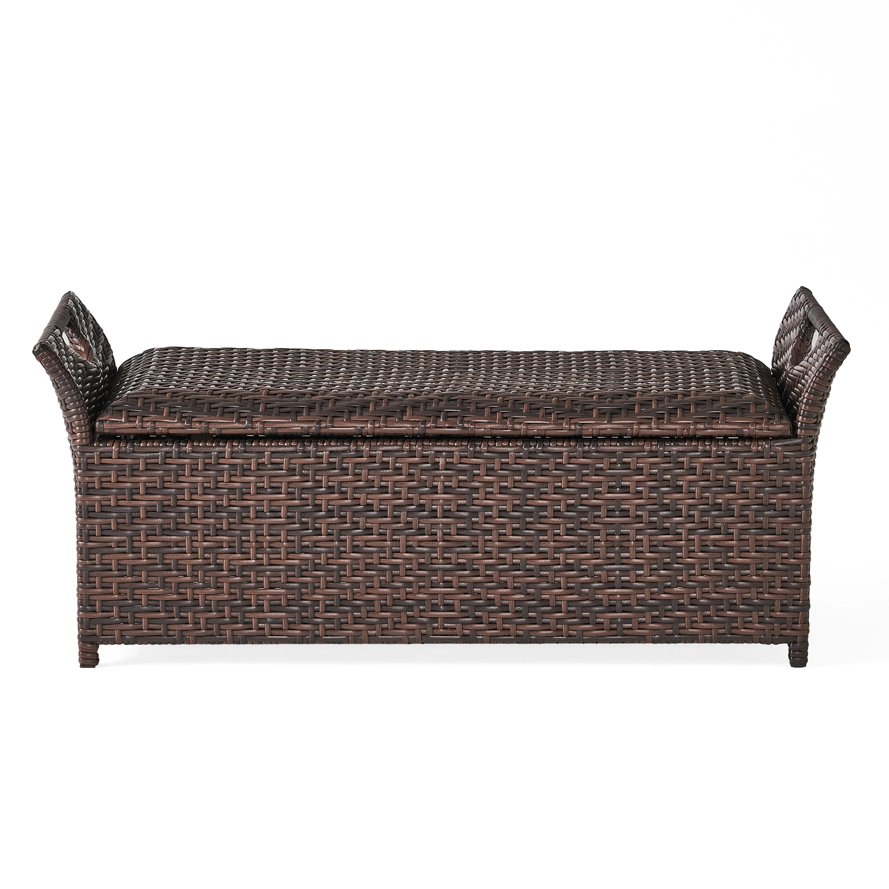 Wing Outdoor Wicker Storage Bench by Christopher Knight Home