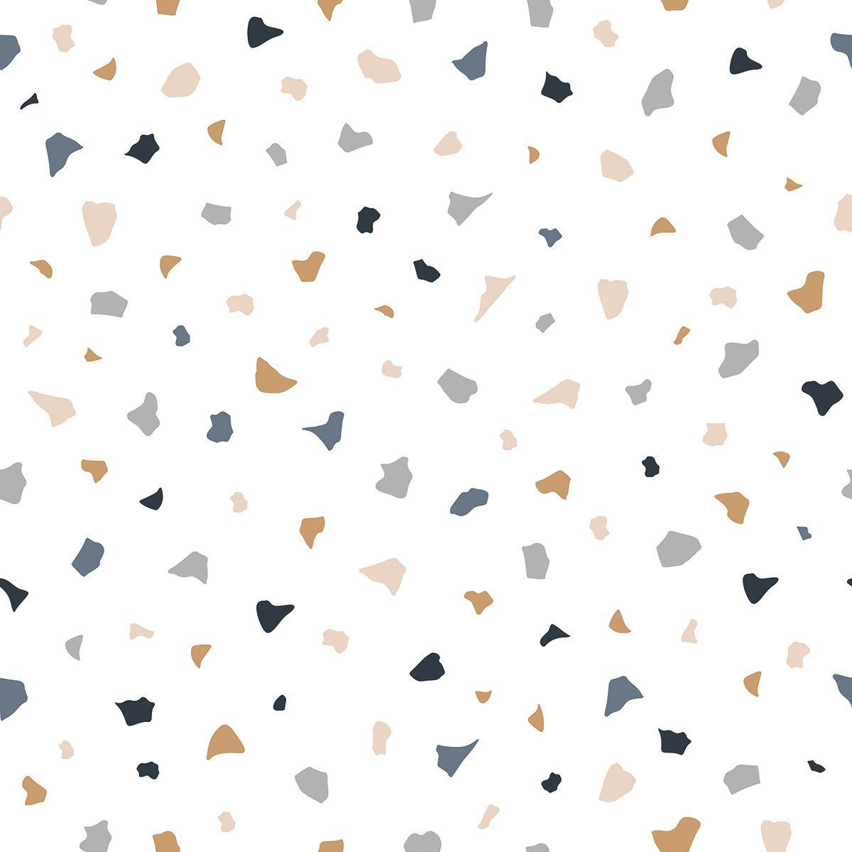 TANZANIA - Papier peint terrazzo en Papier Blanc 50cm x 10m