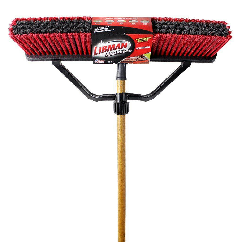 Libman Multi-Surface Heavy-Duty Push Broom, 24-in