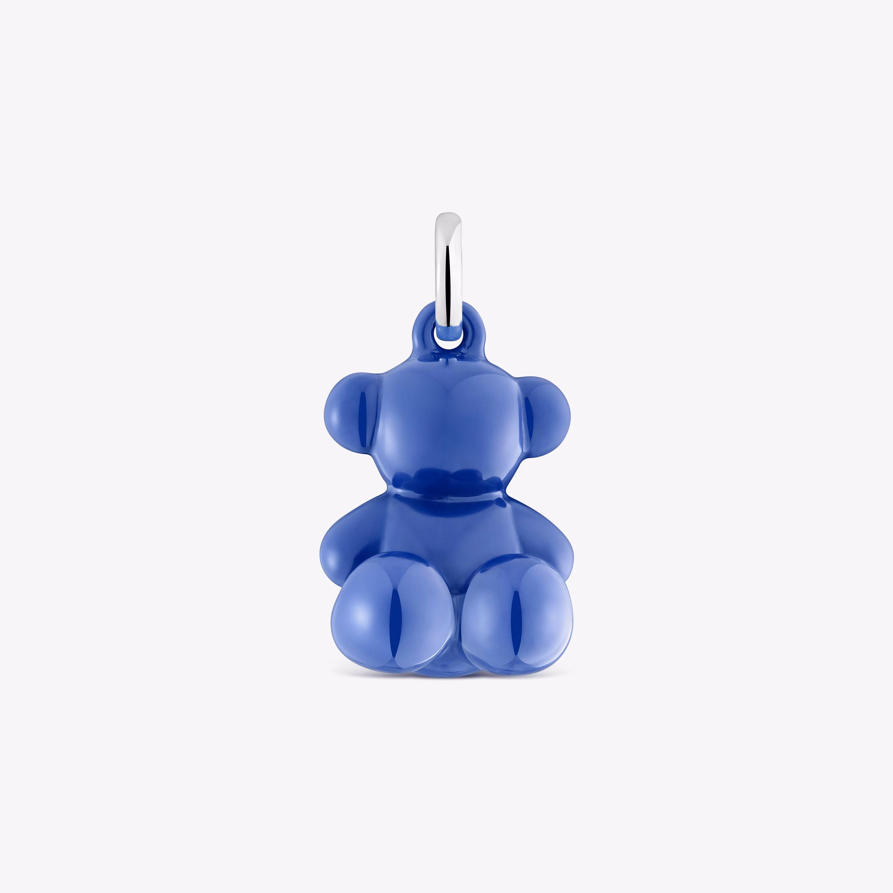 Colgante oso de plata y cerámica azul marino Bold Bear