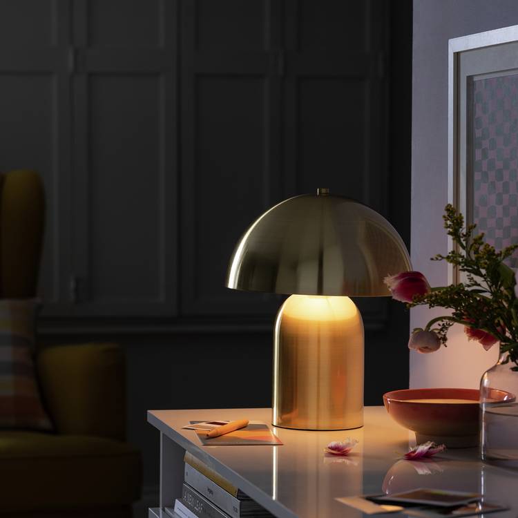 Habitat Mushroom Steel Table Lamp - Brass