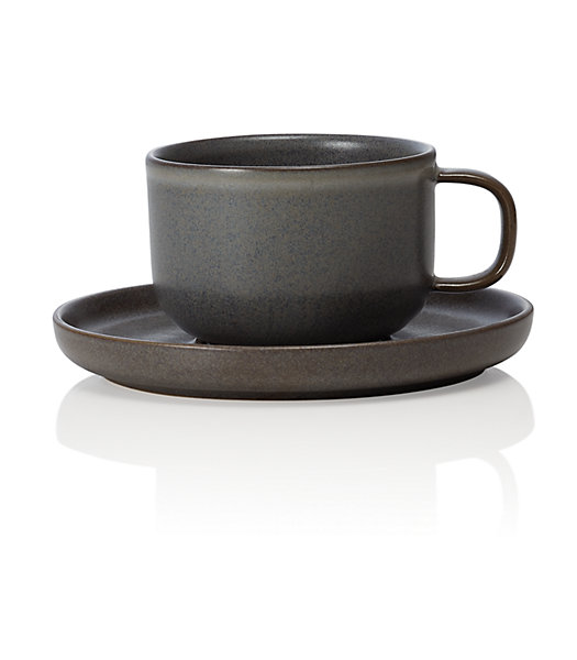 Lot de 6 tasses et soucoupes en Grès 0,275 L Gris pierre H 60 mm - Was Germany
