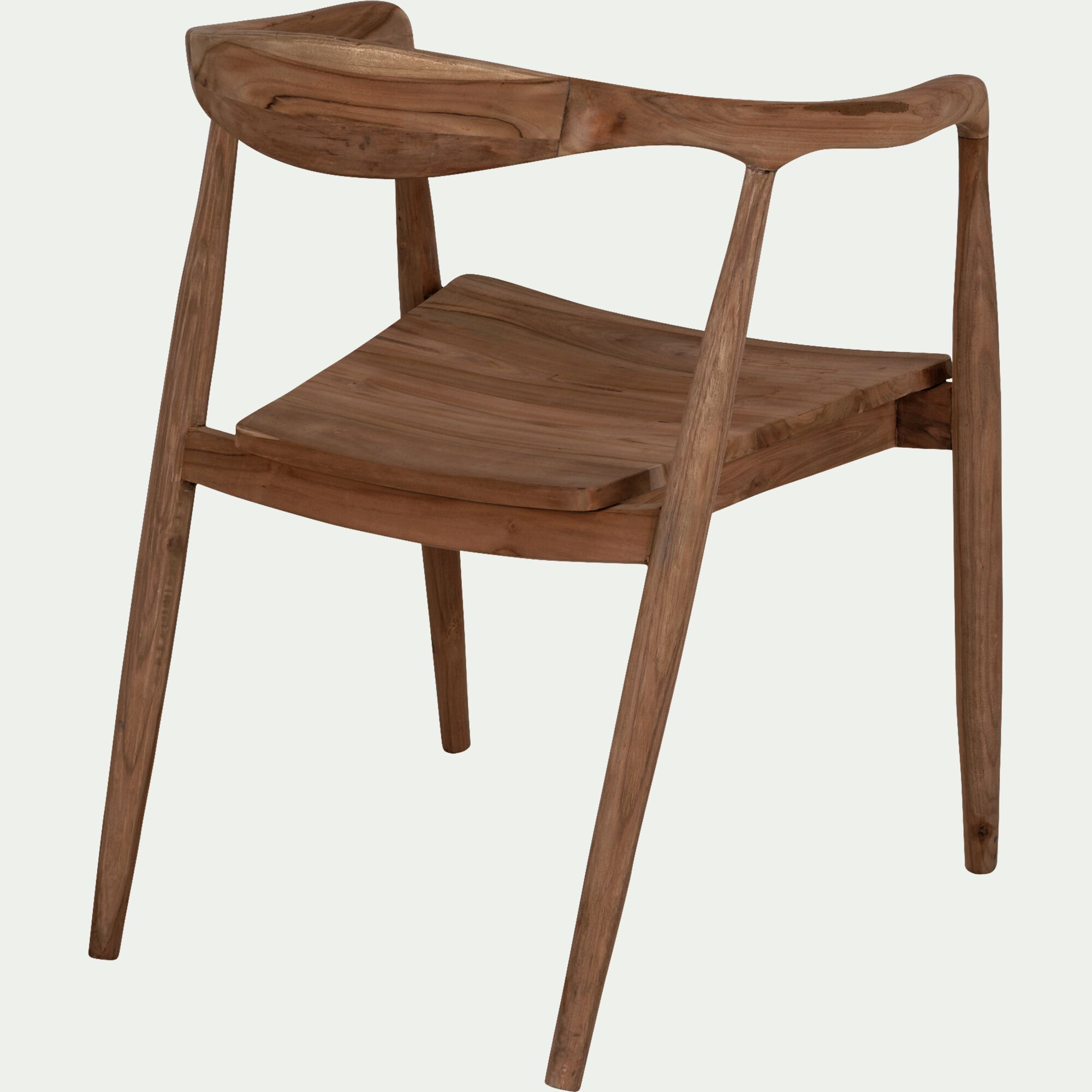 IVANO - Chaise en teck avec accoudoirs - bois foncé