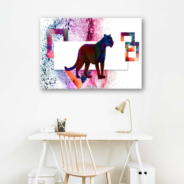 Feeby Obraz na płótnie Kolorowa pantera dla dziecka 60x40
