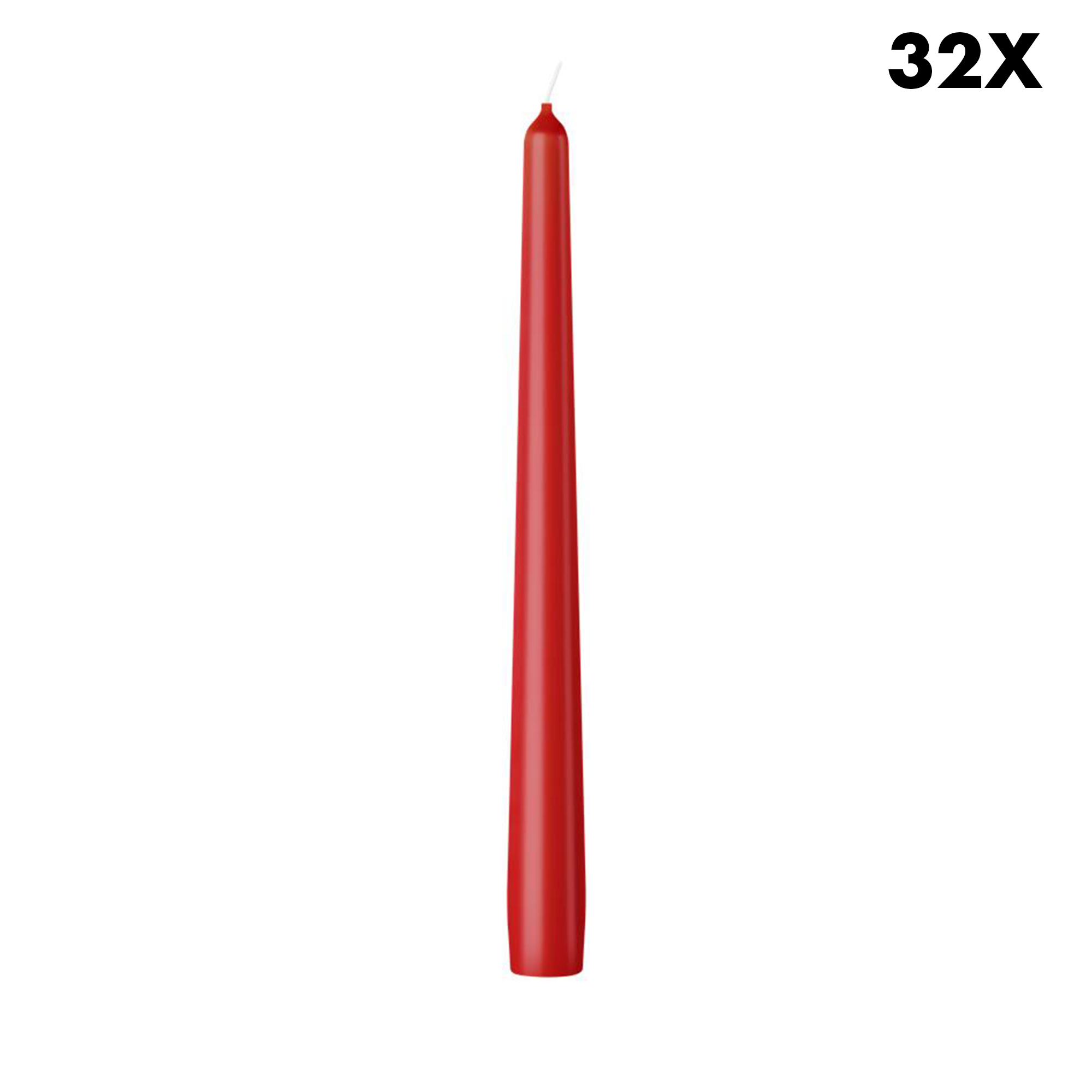 Bolsius gladde dinerkaarsen - rood - 24,5 cm