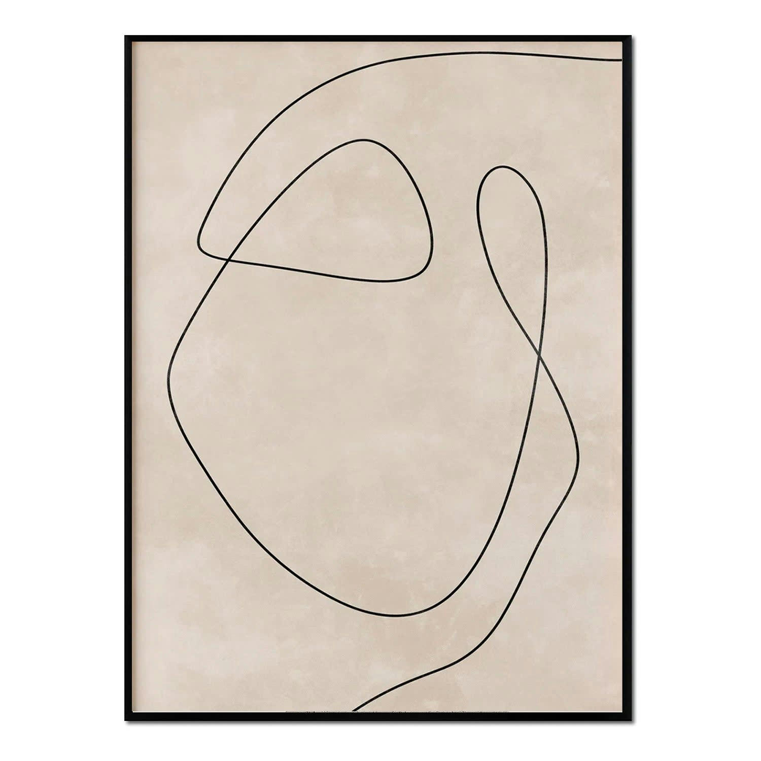 MINIMALISMO - Affiche avec cadre noir -  lignes minimalistes - 30x40