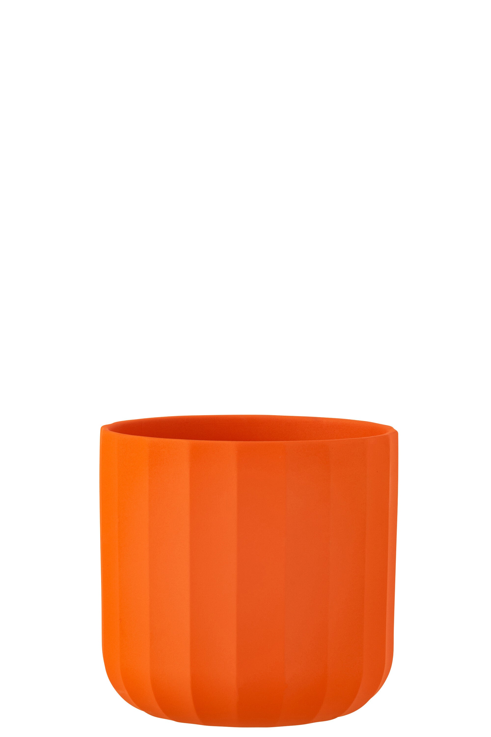 J-Line bloempot Summer - keramiek - oranje - large - 2 stuks - Ø 18.5