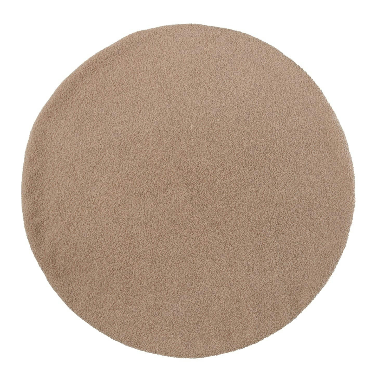 - Tapis d'éveil de bébé rond bouclé polyester beige 100 cm