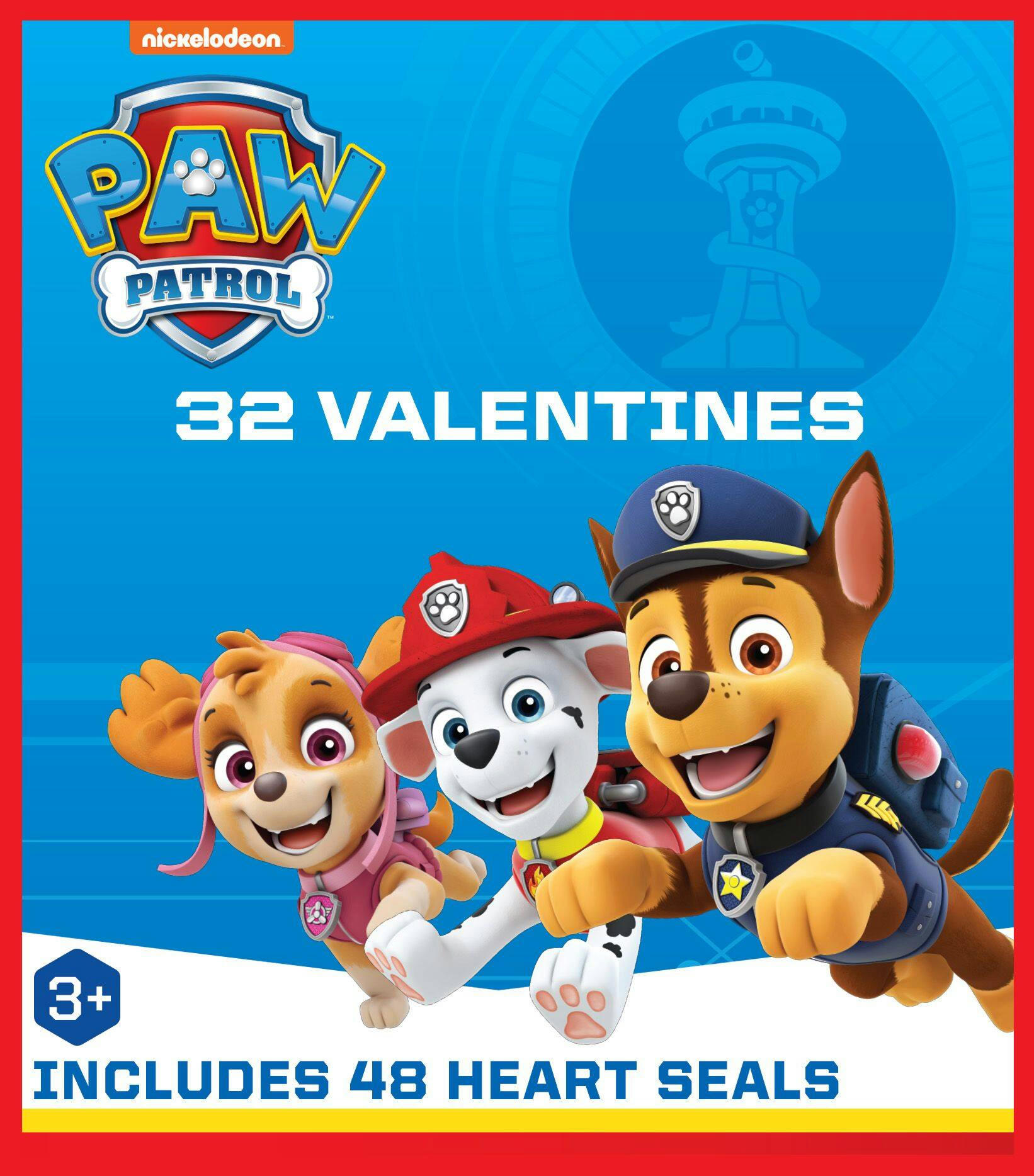 Valentines Showcase Paw Patrol Cards, 32-ct