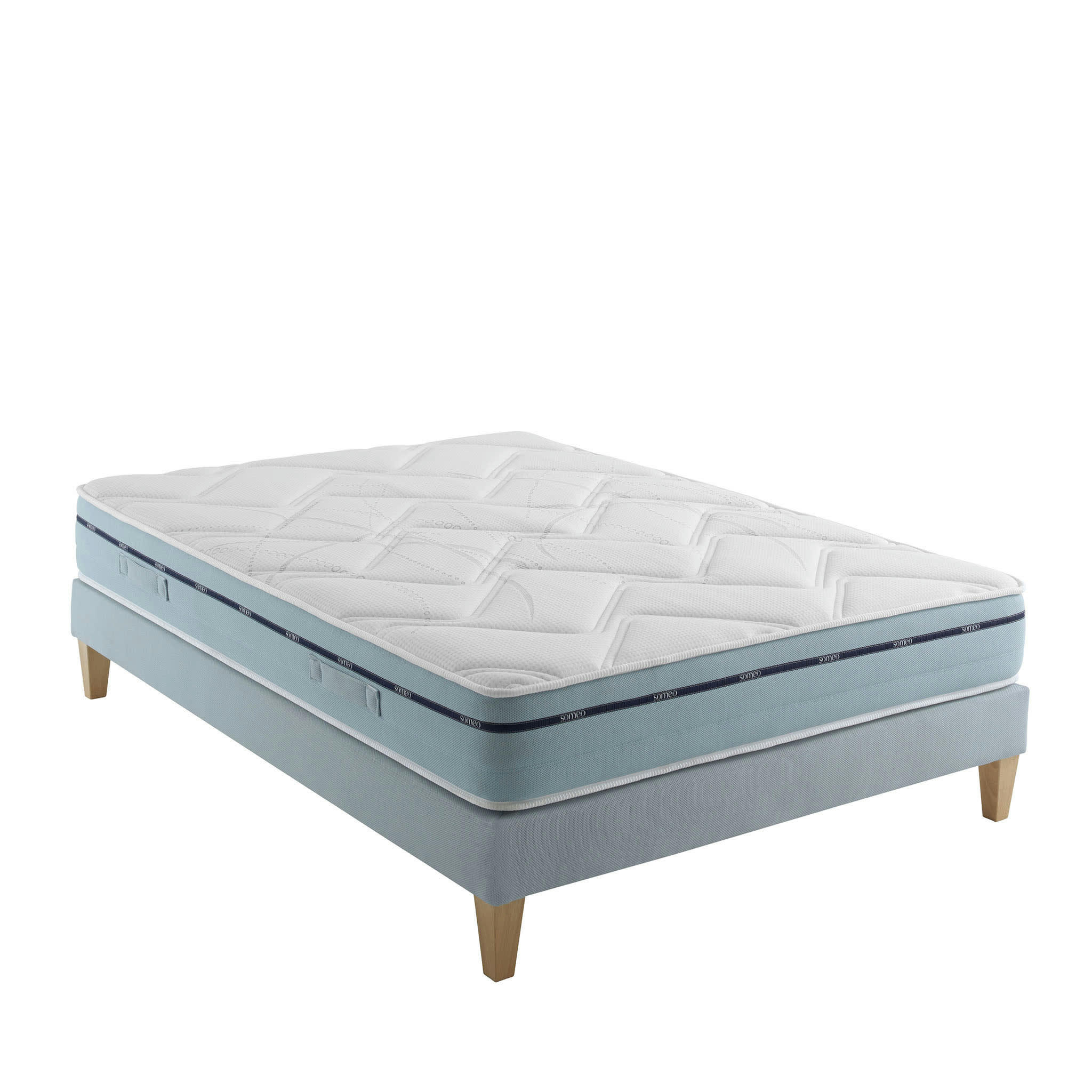 SONGE 500 - Ensemble matelas mémoire de forme, sommier et pieds 160x200