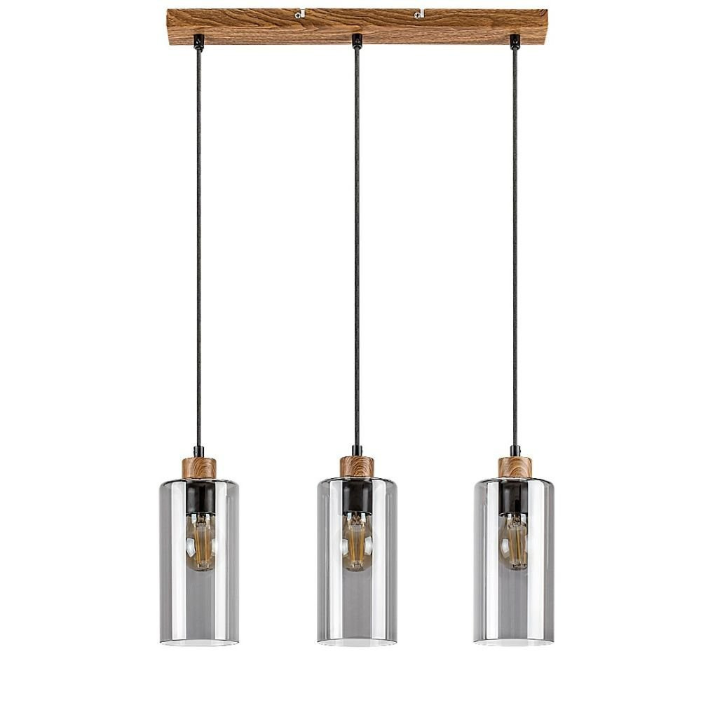 Lampa wisząca dąb-kolor dymny Tanno 3xE27x40W wym: 150x48x10 cm Rabalux