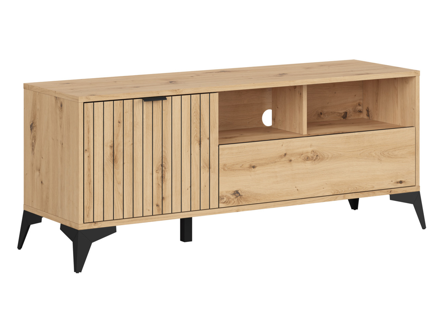 Szafka RTV Lamea 135 cm z drzwiami szufladąi półką dąb artisan