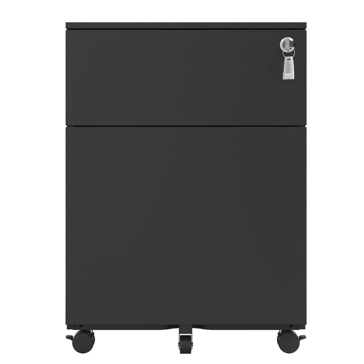 2 Drawer Mobile File Cabinet with Lock Steel File Cabinet for Legal/Letter/A4/F4 Size