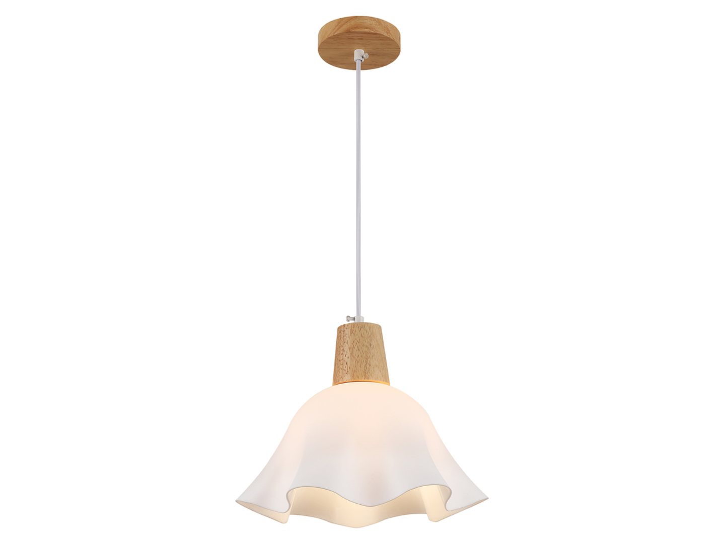 Lampa wisząca Ballerina drewniana beżowo-biała