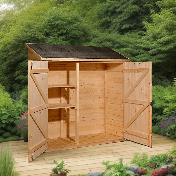 Abri mural 1m² bois naturel Habrita ED1708E