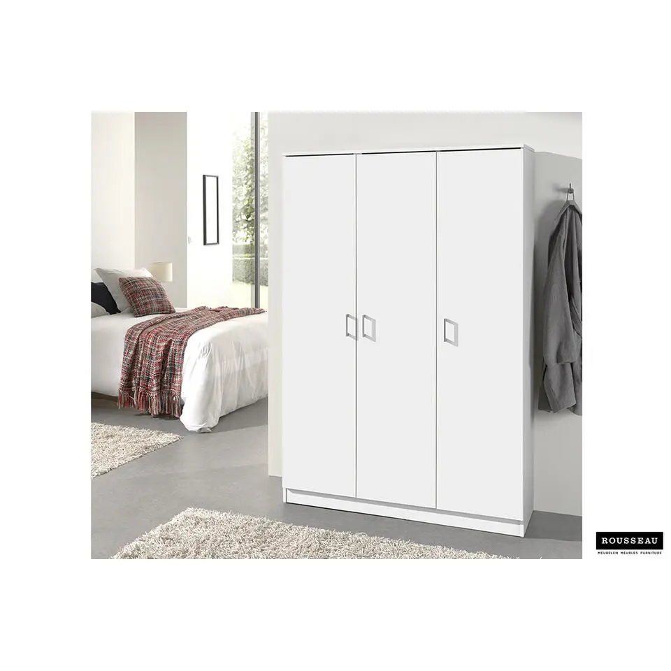 Opbergkast Ray 120cm met 3 deuren en 4 legplanken -wit