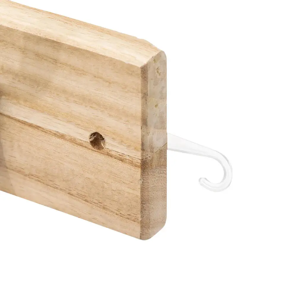 5Five Kapstok rek voor wand/muur - lichtbruin/zwart - 4x ophanghaken