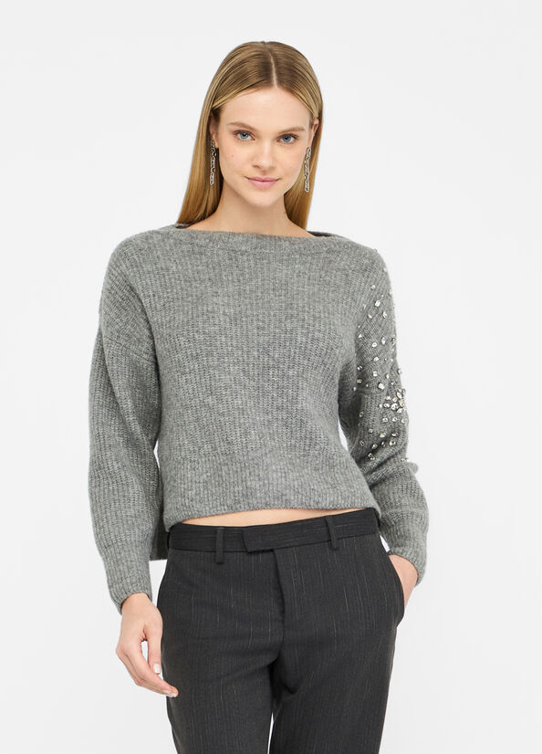 Maglione in lana con strass