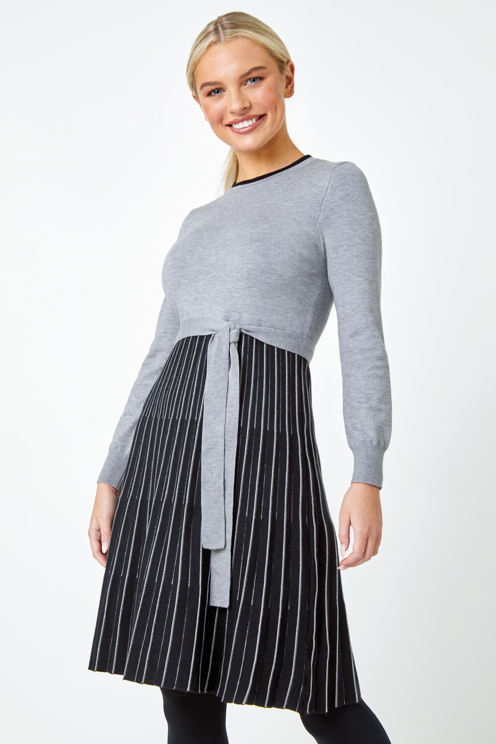 Roman Petite Knitted Fit & Flare Dress