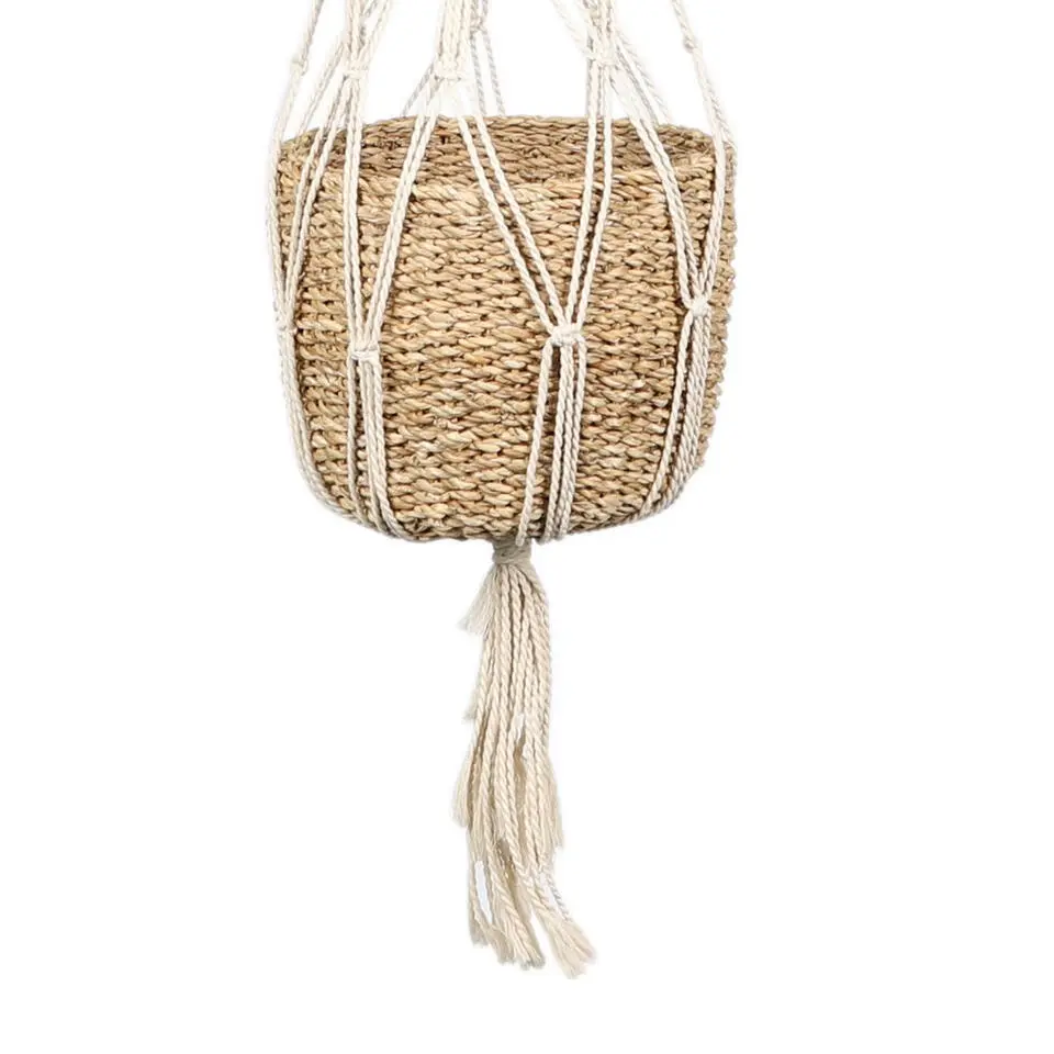 Natural Living plantenhanger met zeegras pot - H125 cm - D25 cm