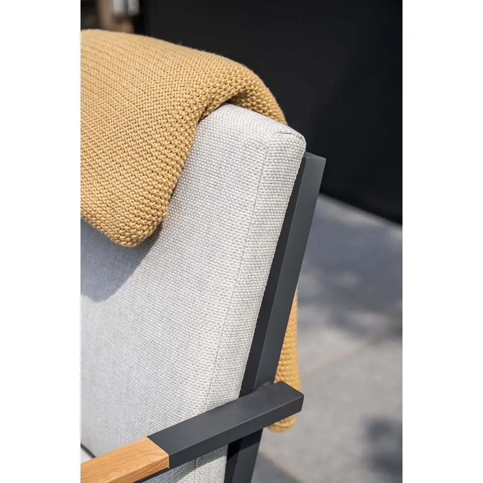 Felini dining fauteuil - carbon black - valley sand - light teaklook